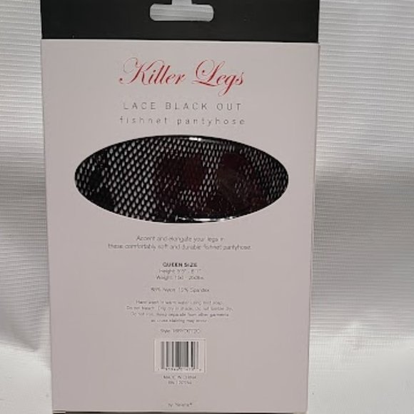 Queen Lace Black Out Ladies Fishnet Tights NEW - Picture 3 of 4